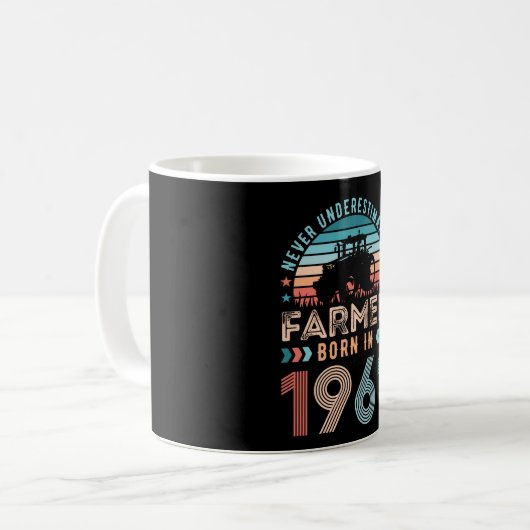 農家1961 60生まれ番目の誕生日農業ギフトレトロ コーヒーマグカップ (正面左)