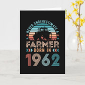 農家1962 60生まれ番目の誕生日農業ギフトレトロ カード (黄色い花)