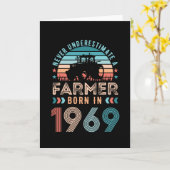 農家1969 60生まれ番目の誕生日農業ギフトレトロ カード (黄色い花)
