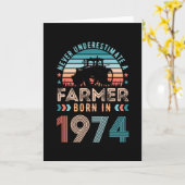 農家1974 50生まれ番目の誕生日農業ギフトレトロ カード (黄色い花)