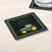 農家40歳の誕生日パーティー スクエアペーパーコースター (アングル)