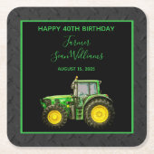 農家40歳の誕生日パーティー スクエアペーパーコースター (正面)