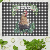 農家 |チキン |パーソナライズされたのぶら下がった最も細い キッチンタオル (折り畳み)