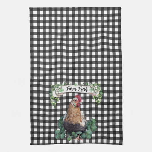 農家 |チキン |パーソナライズされたのぶら下がった最も細い キッチンタオル (縦)