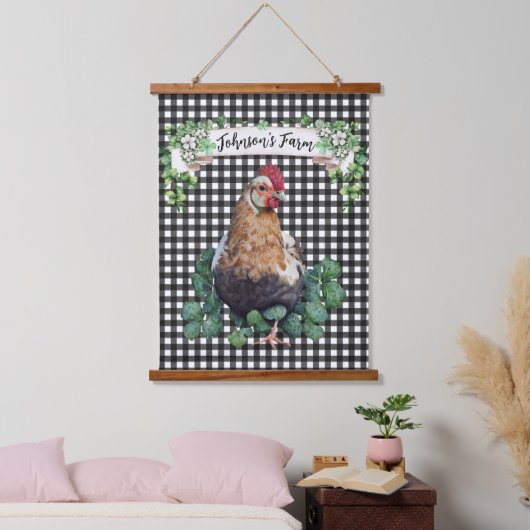 農家 |チキン |パーソナライズされたのぶら下がった最も細い 吊り下げ型タペストリー (寝室)