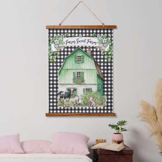 農家 |ファーム・スウィート・ファーム |グリーンバーン 吊り下げ型タペストリー (寝室)