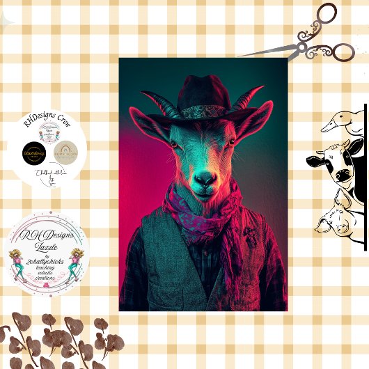 農家・ヤギのDecopage Vibrantly写真 薄葉紙