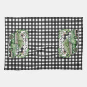 農家 |ヴィンテージグリーントラック |パーソナライズされた | キッチンタオル (横)