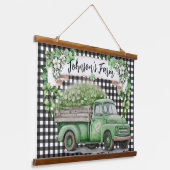 農家 |ヴィンテージグリーントラック |パーソナライズされた | 吊り下げ型タペストリー (傾斜あり)