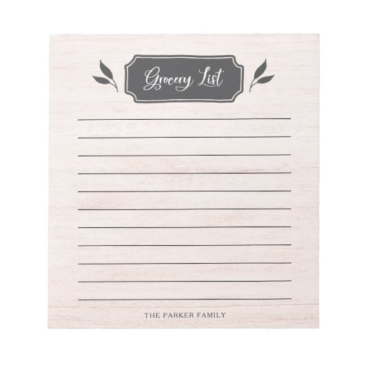 農家 |食料品リスト ノートパッド (正面)