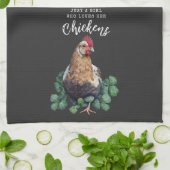 農家 | Just a Girl Love Her Chickens キッチンタオル (折り畳み)