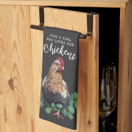 農家 | Just a Girl Love Her Chickens キッチンタオル