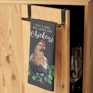 農家 Just a Girl Love Her Chickens キッチンタオル