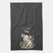 農家 | Just a Girl that Love Her Pigs キッチンタオル (縦)