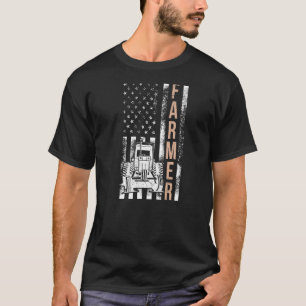農家USAフラグランチャー納屋周囲の庭ハーベスト農業B Tシャツ