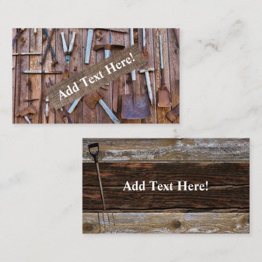 農工具 アンティーク工具 ヴィンテージ ファームボード 名刺 (正面/裏面)
