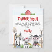 農描畜動物誕生日サンキューカード 招待状 (正面)