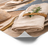 農村のキッチンに飾るボタニカルなテーブルスタイルのアート ポスター (角)