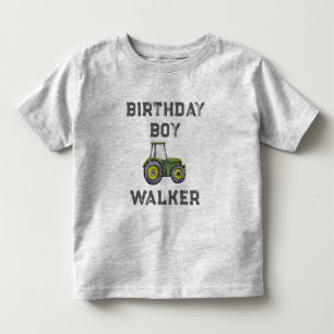 農村のトラクター少年 誕生日少年 トドラーTシャツ