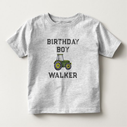 農村のトラクター少年 誕生日少年 トドラーTシャツ (正面)