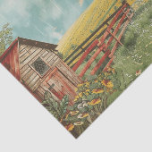 農村のファームハウスと牧場のデコパージュ 薄葉紙 (詳細)