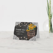 農村のワイナリーでの結婚式のお礼メッセージ | イルミネーション サンキューカード (正面)