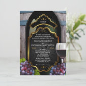 農村のワイナリーでの結婚式 招待状 (スタンド正面)