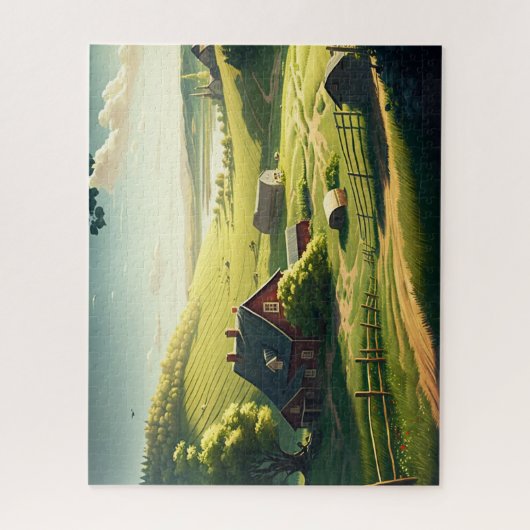 農村の国、転がの丘、ファームジグソーパズル ジグソーパズル (縦)