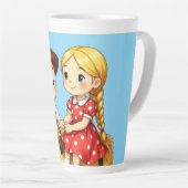 農村の子供たちと干し草の山 カフェラテマグ (右アングル)