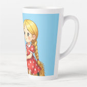 農村の子供たちと干し草の山 カフェラテマグ (右)