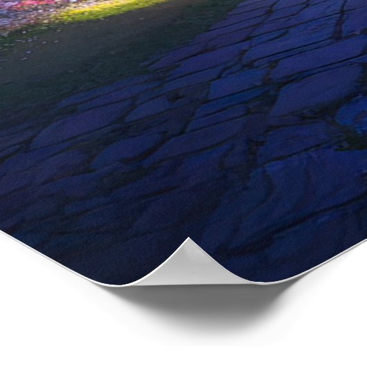 農村の平和な日本の夜 ポスター (角)