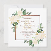 農村の新鮮なスタイルのカントリー秋スクエア結婚式 招待状 (正面)