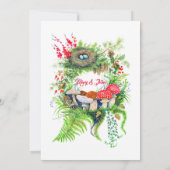 農村の森のロビン鳥の巣のベビーシャワー 招待状 (裏面)