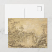 農村の橋のある風景 ポストカード (正面/裏面)