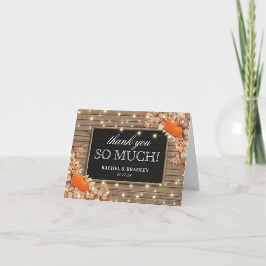 農村の秋のウェディング  サンクスカード サンキューカード (正面)