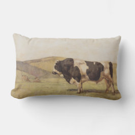 『農村の風景の雄牛』（フェルディナンド・ホドラー作） ランバークッション