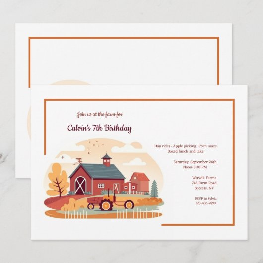 農村の風景 招待状 (正面/裏面)