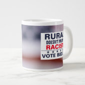 農村アンチ人種主義プロカマラハリス投票ブルー国旗 ジャンボコーヒーマグカップ (正面右)