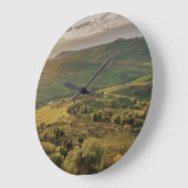 農村イタリアンの農地、トスカーナの夕日。 ラージ壁時計 (傾斜)