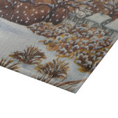 農村コテージスノウシーンオリジナルクリスマス カッティングボード (角)