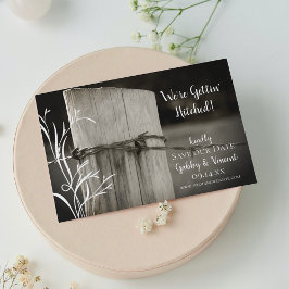 農村フェンスポストカントリーファーム結婚ズ セーブザデート