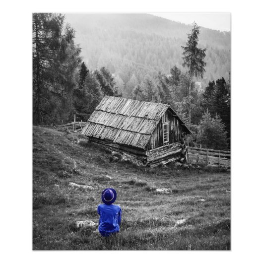 農村住宅景観ミニマリスト写真 フォトプリント            (正面)