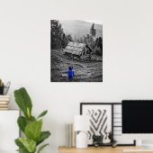 農村住宅景観ミニマリスト写真 ポスター (ホームオフィス)