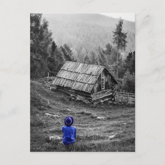 農村住宅景観ミニマリスト写真 ポストカード (正面)