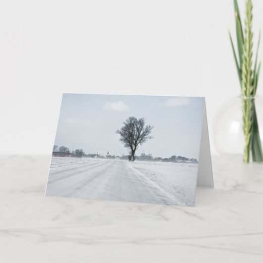 農村冬の道路 シーズンカード (正面)