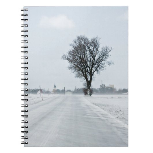 農村冬の道路 ノートブック (正面)