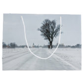 農村冬の道路 ラージペーパーバッグ (裏面)