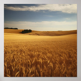 農村小麦畑 ポスター