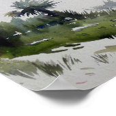 農村景観水絵画色 ポスター (角)