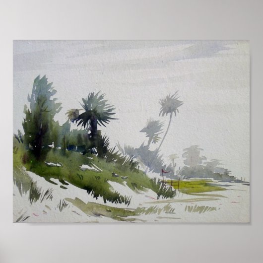 農村景観水絵画色 ポスター (正面)